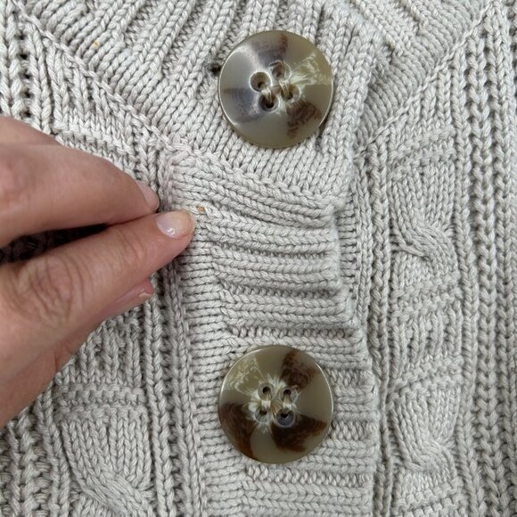 Eddie Baurer‎ 100% cotton beige knit heavy cardigan size small - Picture 9 of 9